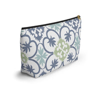 Portugal Tile Accessory Pouch w T-bottom in Blue